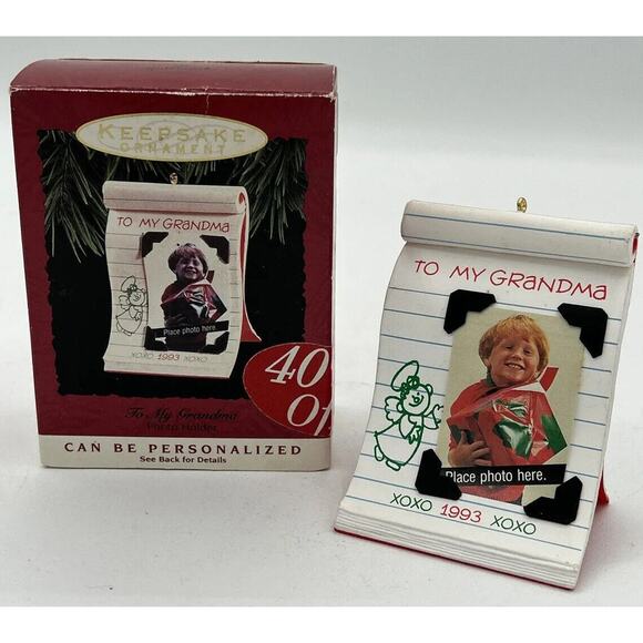 1993 Hallmark To My Grandma Photo Holder Ornament SKU U108 - Picture 1 of 5